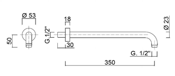 EGO - F1751-35 - Wall-mounted shower arm by Rubinetteria Giulini - view 3